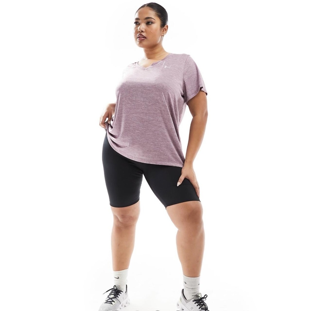 Under Armour Womens XL Light Purple HeatGear Loose Tech Twist V-Neck Tee